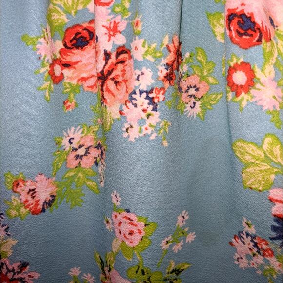 No Boundaries Spring Blue Pink Floral Roses Padded Juniors Strap Dress L 11-13 - Picture 11 of 16